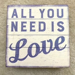 Wooden “All You Need is Love” home decor